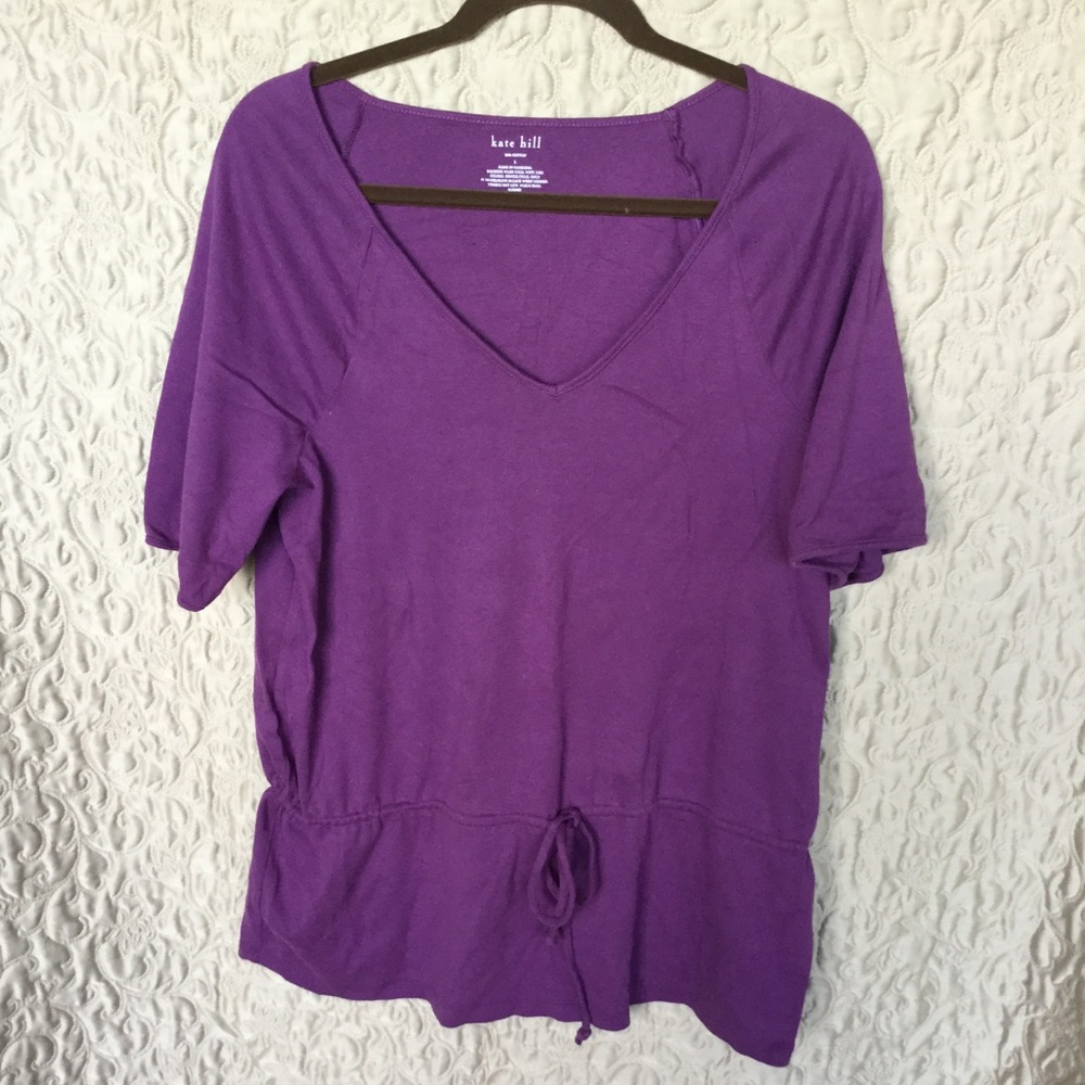 Kate Hill Cotton Drawstring Top